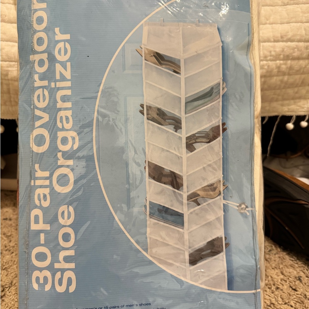 The Container Store 30-Pair Overdoor Shoe Organizer - White